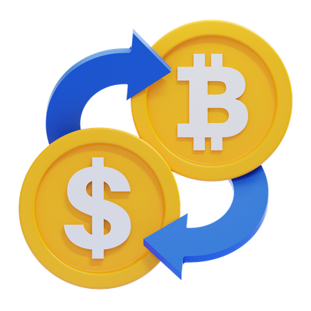 Intercambio de bitcoins  3D Icon