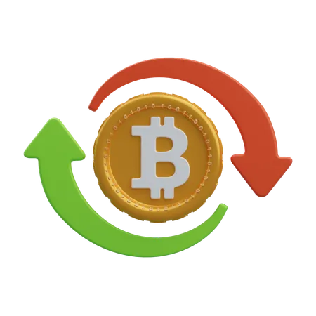 Intercambio de bitcoins  3D Icon