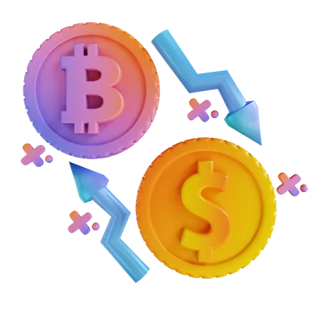 Intercambio de bitcoins  3D Illustration