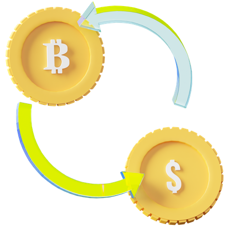 Intercambio de bitcoins  3D Icon