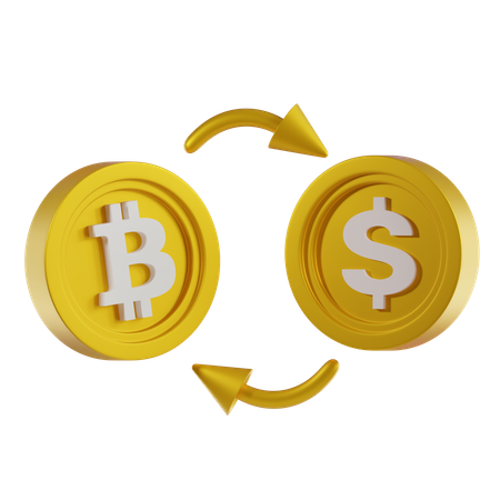 Intercambio de bitcoins  3D Icon