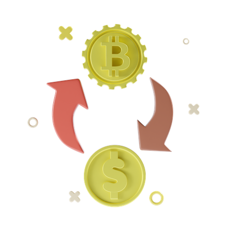 Intercambio de criptomonedas  3D Icon