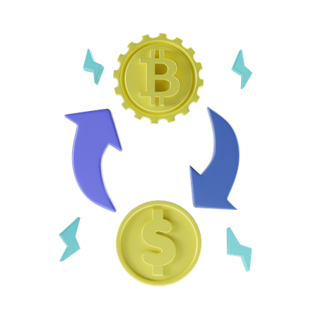 Intercambio de criptomonedas  3D Icon