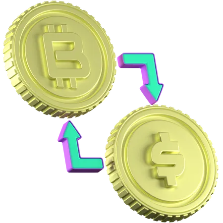 Intercambio de criptomonedas  3D Icon