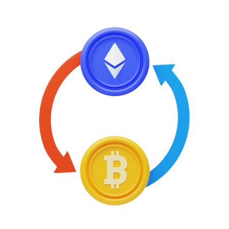 Intercambio de cripto a cripto  3D Icon