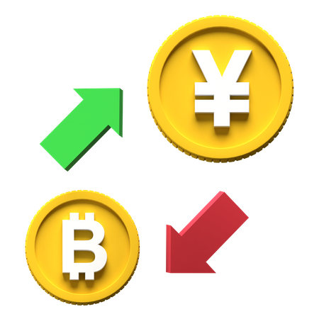 Intercambio de Bitcoin Yuan  3D Icon