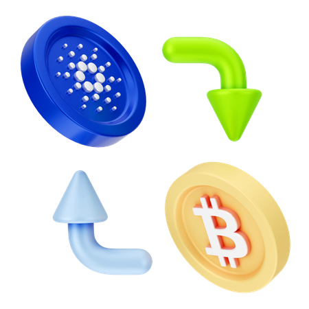 Intercambio de bitcoins  3D Icon