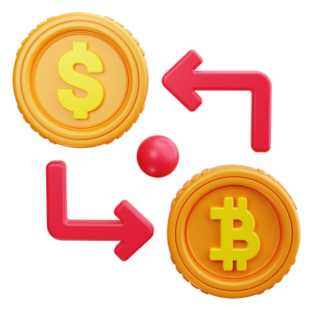 Intercambio de bitcoins  3D Icon