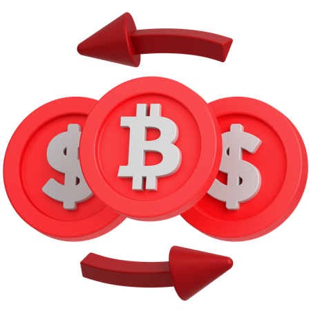 Intercambio de bitcoins  3D Icon