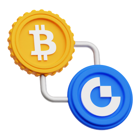 Intercambio de bitcoins  3D Icon