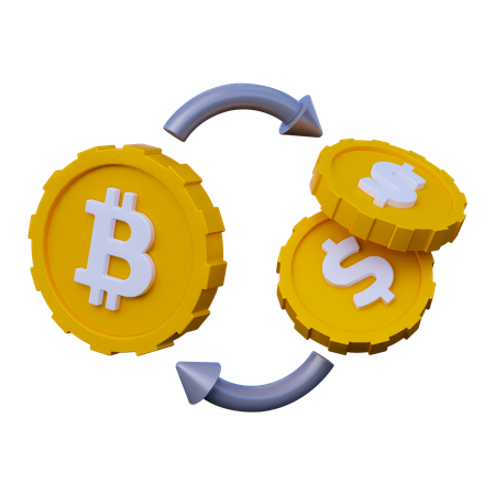 Intercambio de bitcoins  3D Icon