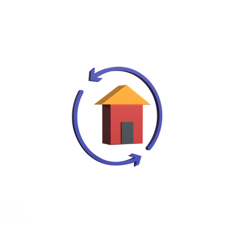 Intercambio de casas  3D Icon