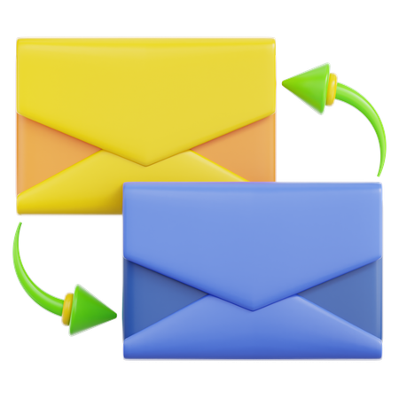 Intercambiar correos  3D Icon