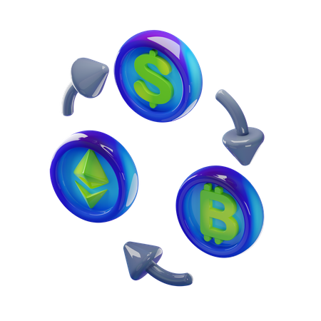 Intercambio de criptomonedas  3D Icon