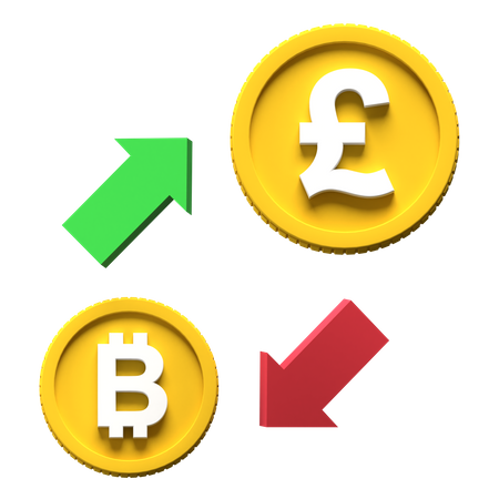Intercambio de libras Bitcoin  3D Icon