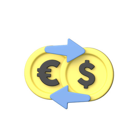Intercambio de monedas  3D Icon