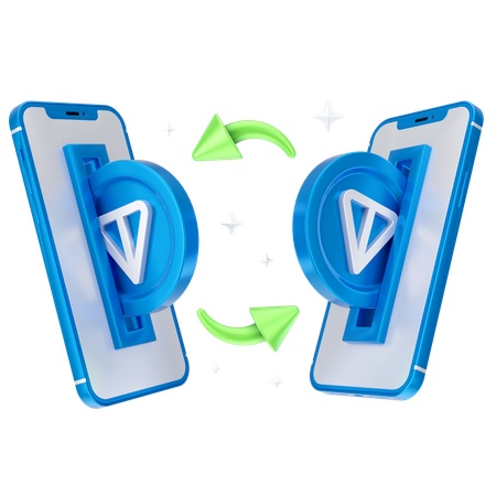 Intercambio de monedas de tonelada en línea  3D Icon