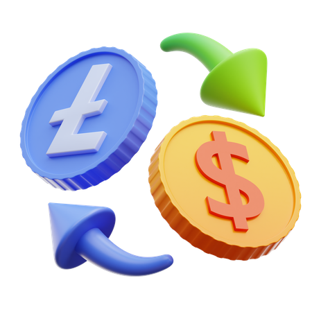 Intercambio de monedas ligero  3D Icon