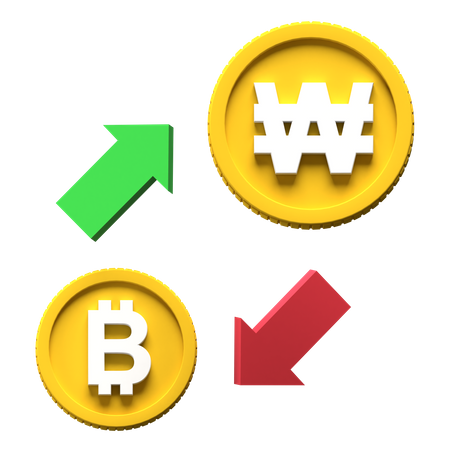 Intercambio de wones de Bitcoin  3D Icon
