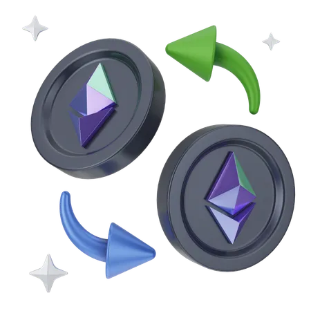 Intercambio de ethereum  3D Icon