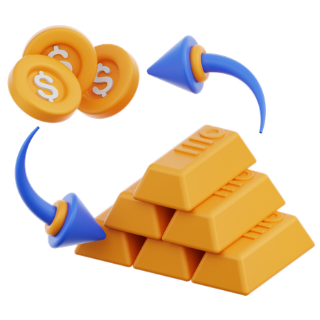 Intercambiar oro  3D Icon