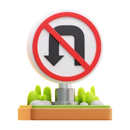 Pas de tourner à gauche  3D Icon