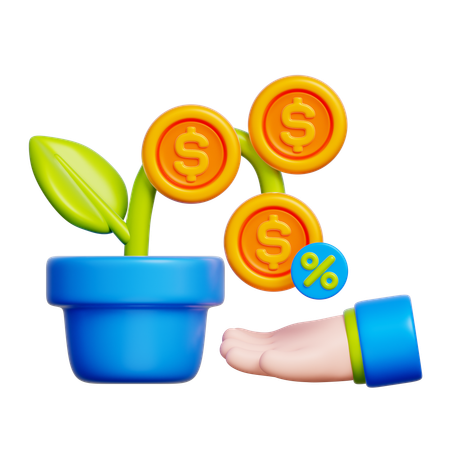 이자 수익  3D Icon