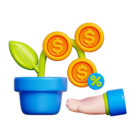 이자 수익  3D Icon