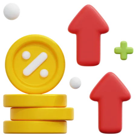이자 인상  3D Icon