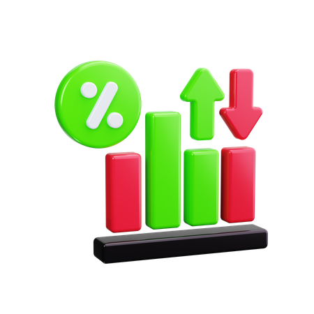 이자율  3D Icon