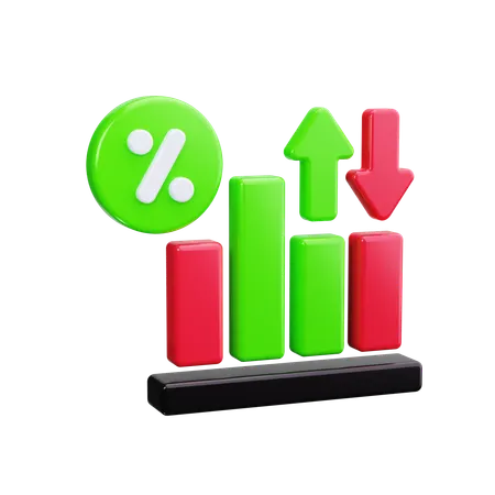 이자율  3D Icon