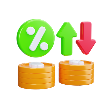 이자율  3D Icon