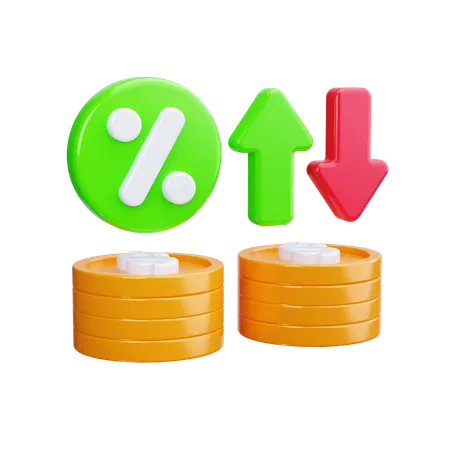 이자율  3D Icon