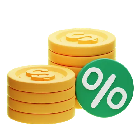 이자율  3D Icon