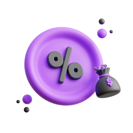 Interest Rate  3D Icon