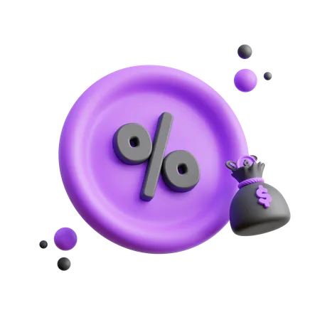 Interest Rate  3D Icon