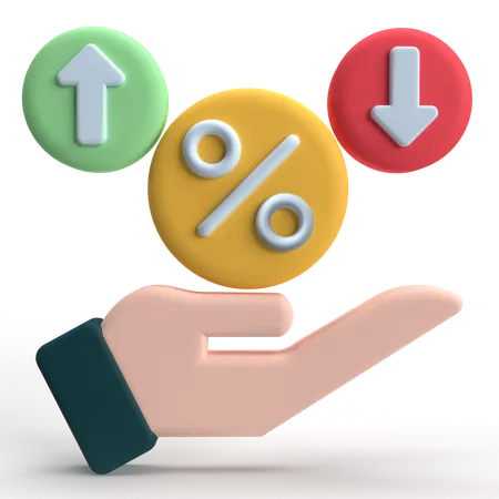 Interest Rate  3D Icon