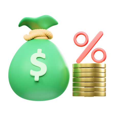 Interest Rate  3D Icon