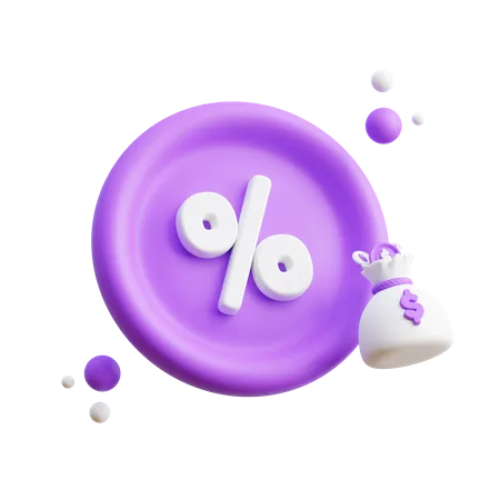 3 D Percentage For Finance 3D Icon
