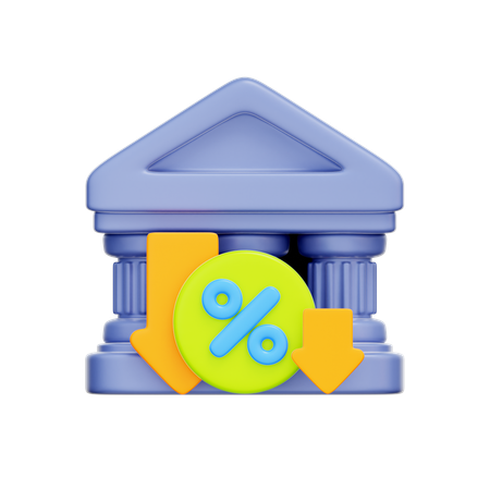 Interest Rate Cut  3D Icon