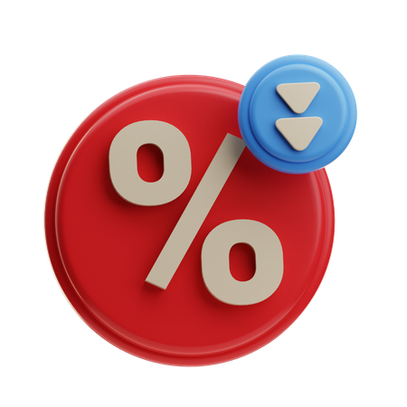 금리 인하  3D Icon