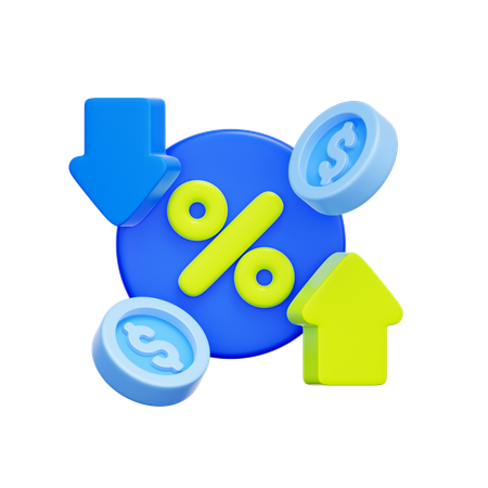 금리변동  3D Icon