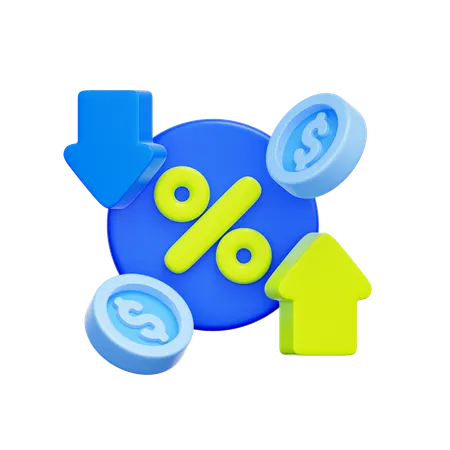 금리변동  3D Icon
