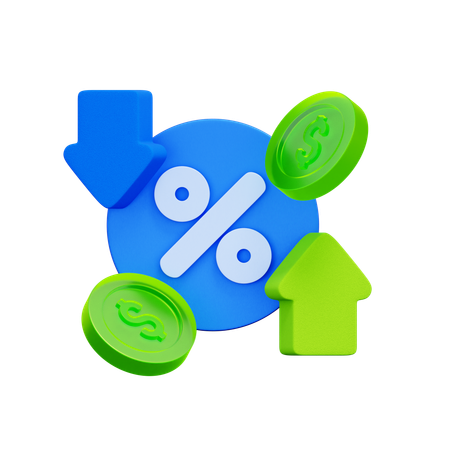 금리변동  3D Icon