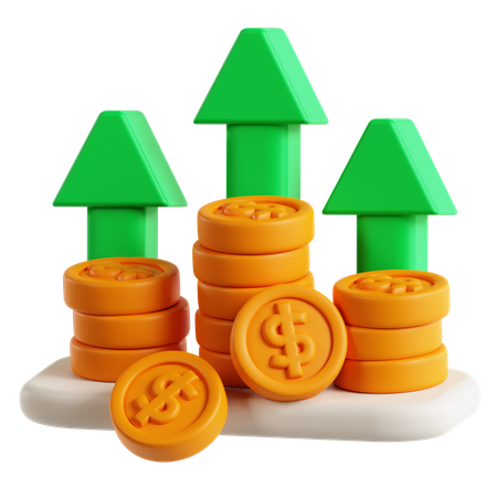이자율 그래프  3D Icon
