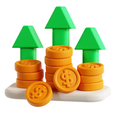 이자율 그래프  3D Icon
