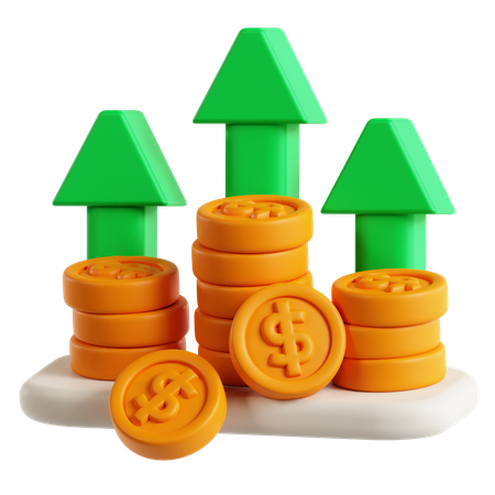 Interest Rate Graph  3D Icon