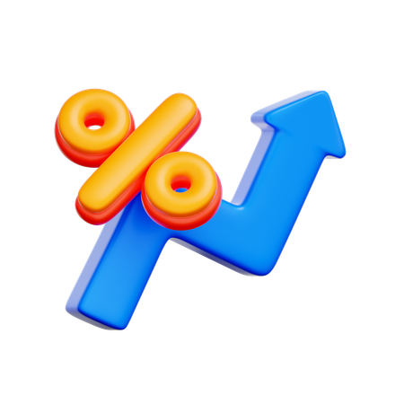 금리 인상 화살표  3D Icon