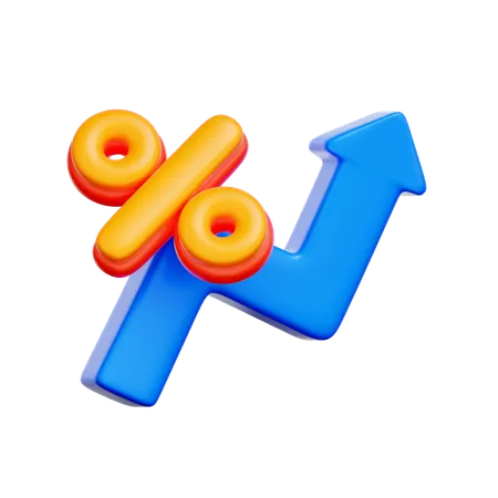 금리 인상 화살표  3D Icon
