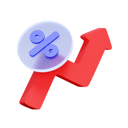금리 인상 화살표  3D Icon